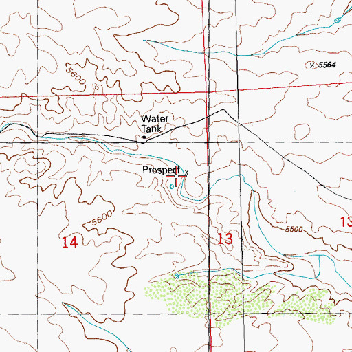 Topographic Map of Red Dodson Mine, NM