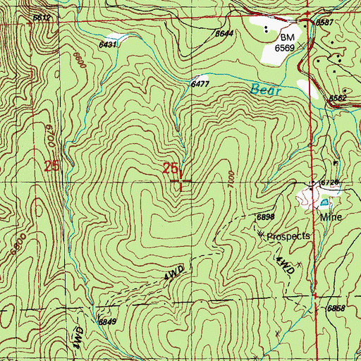 Topographic Map of Pinos Altos, NM