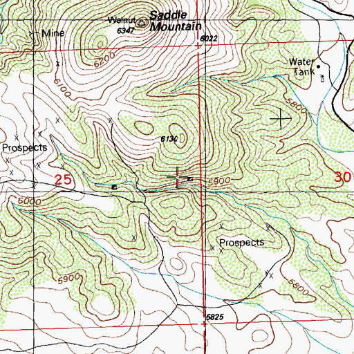 Topographic Map of Chapman Turquoise Mine, NM