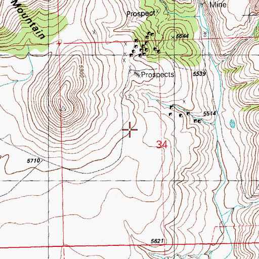 Topographic Map of Eighty Four Mine, NM
