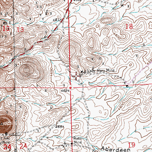 Topographic Map of Lady Mary, NM