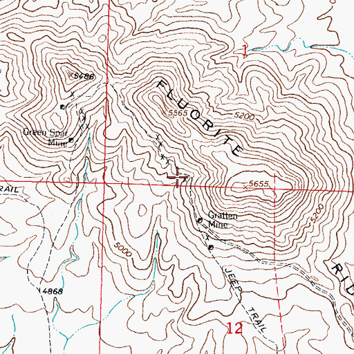 Topographic Map of Tip Top Prospect, NM