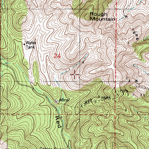 Topographic Map of Hilltop, NM