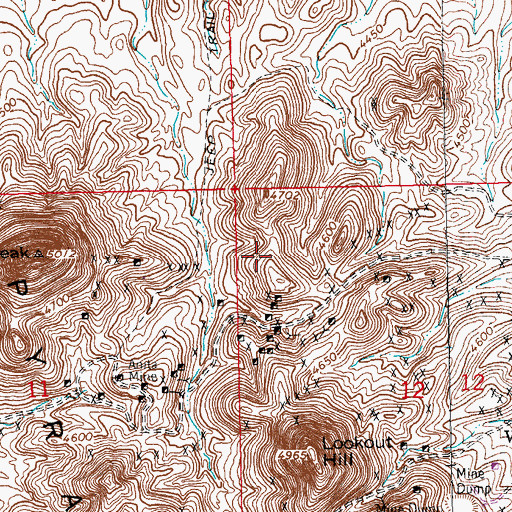 Topographic Map of Copper Nugget Number 3 and 4 Mine, NM