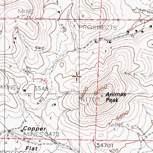 Topographic Map of Little Wonder Mine, NM