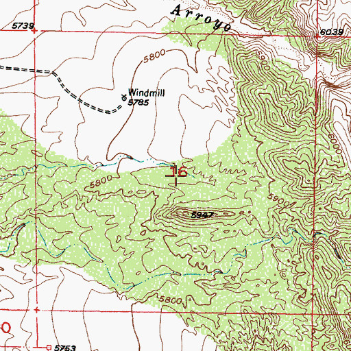 Topographic Map of Diamond Tail, NM