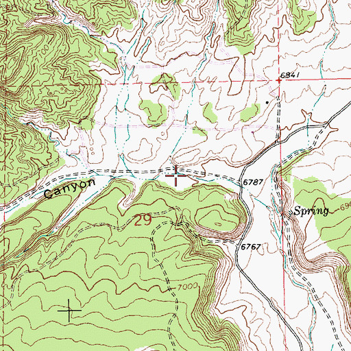 Topographic Map of Cliff Dwellers Canyon, NM