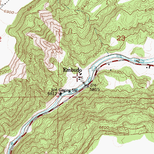 Topographic Map of Embudo, NM