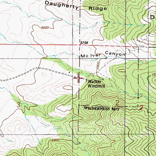 Topographic Map of Walker Windmill, NM