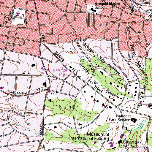Topographic Map of Amelia White Park, NM