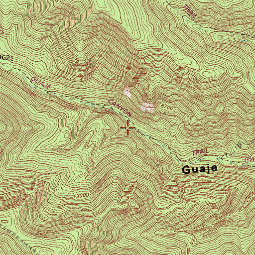 Topographic Map of Guaje Canyon Trail, NM