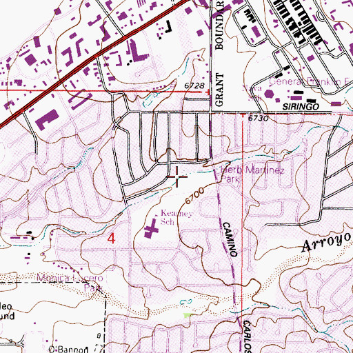 Topographic Map of Herb Martinez Park, NM