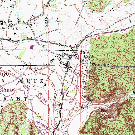 Topographic Map of John Hyson School, NM