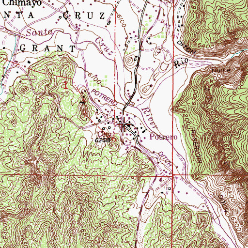 Topographic Map of Santo Nio Church, NM