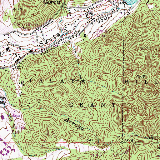 Topographic Map of Talaya Hill Grant, NM