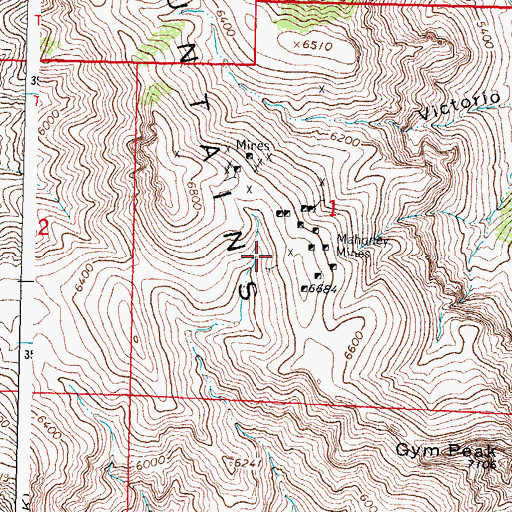 Topographic Map of Anniversary Mine, NM