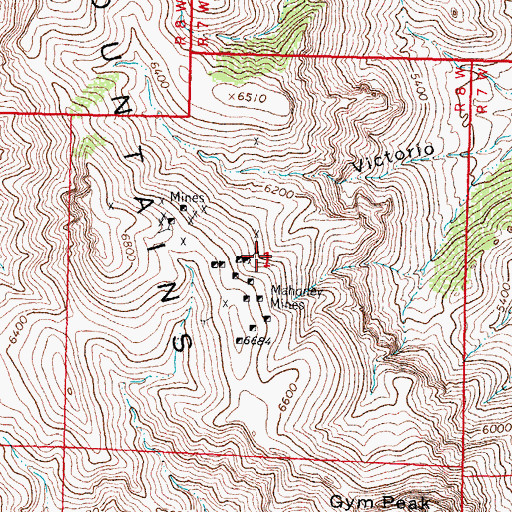 Topographic Map of Copper Ridge Mine, NM