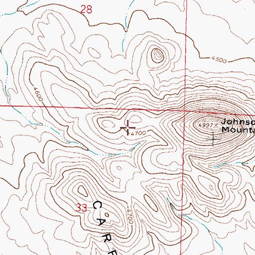Topographic Map of Johnson Ranchhouse Section Thirty Three Prospect, NM