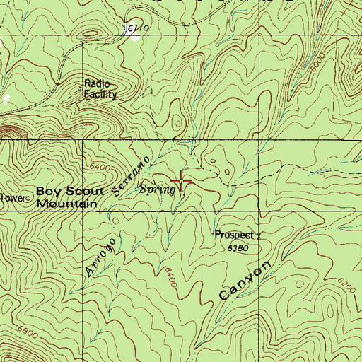 Topographic Map of Arabela Mines Incorporated Prospect, NM