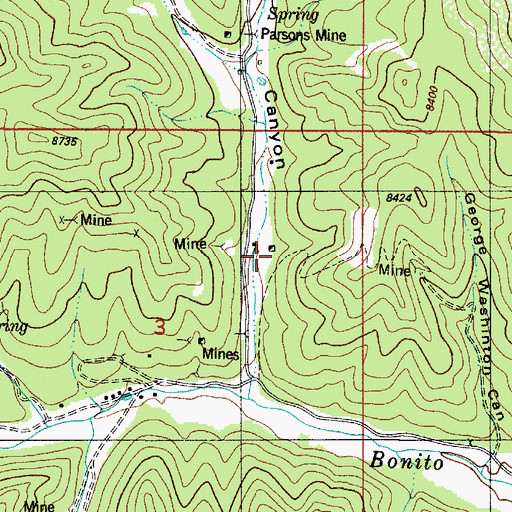 Topographic Map of Crow Mine, NM