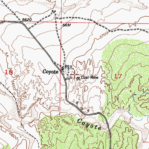 Topographic Map of Coyote Mine, NM