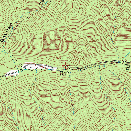 Topographic Map of Rio Hondo Placer Group, NM