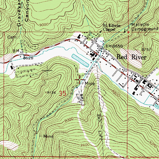 Topographic Map of Entrance Tunnel Prospect, NM