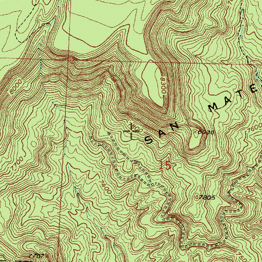 Topographic Map of Rinconada Mine, NM