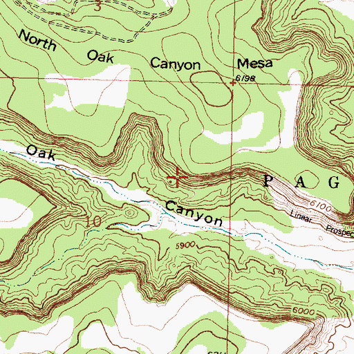 Topographic Map of Oak Creek Canyon Deposit, NM