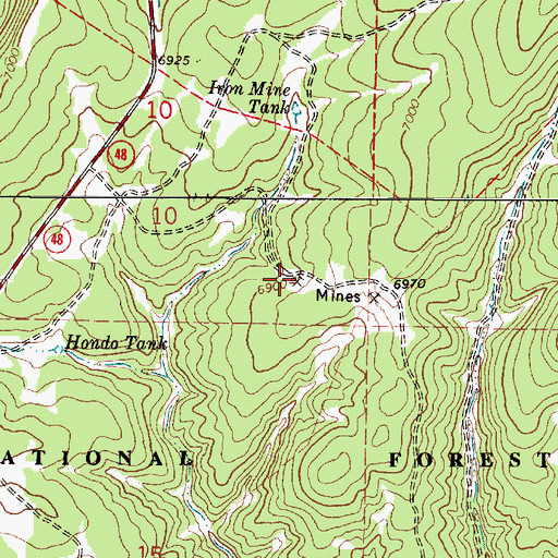 Topographic Map of Capitan Mine, NM