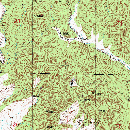 Topographic Map of P C Lyman, NM