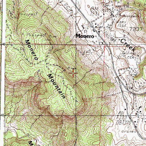 Topographic Map of Caranta Mine, NM