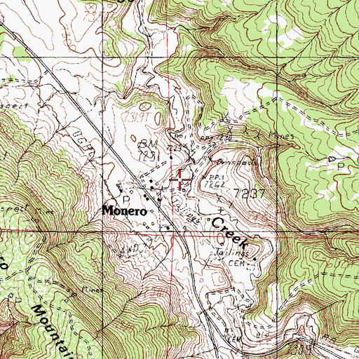 Topographic Map of Tomacino Mine, NM