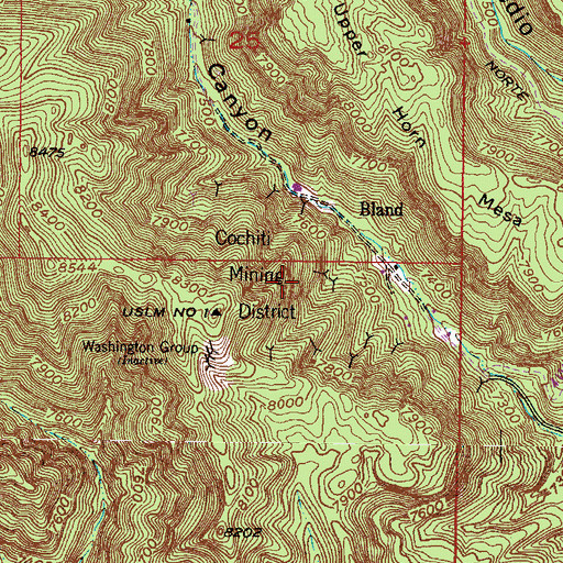 Topographic Map of Sambo, NM