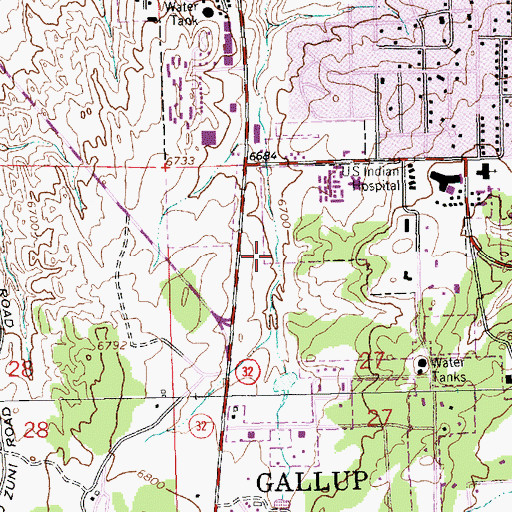 Topographic Map of Gallup Fuel Company Mine, NM