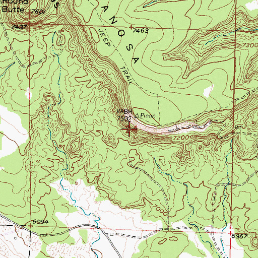 Topographic Map of Three Jacks Mine, NM