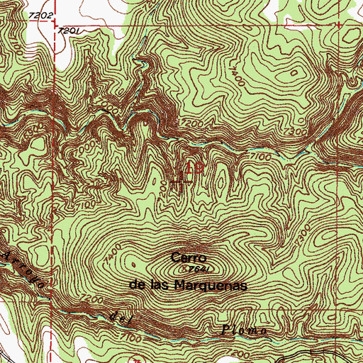 Topographic Map of Dulfney Mine, NM