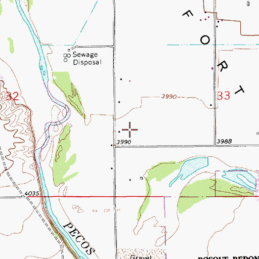 Topographic Map of Fort Sumner Pit, NM