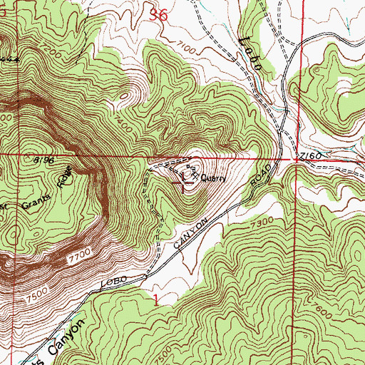 Topographic Map of Hill Number Seven Mine, NM