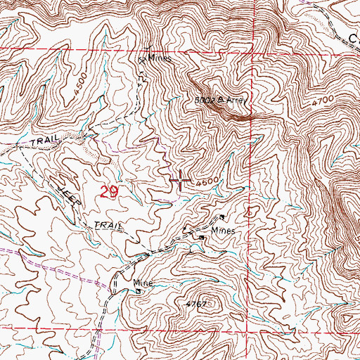 Topographic Map of Caballo Mountain Mining and Leaching, NM