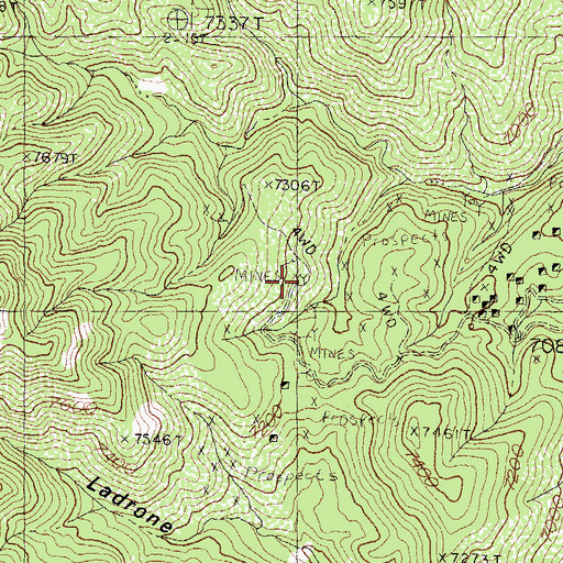Topographic Map of Tall Pine Claim-N. Kinston D, NM