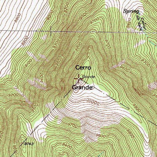 Topographic Map of Cerro Grande, NM