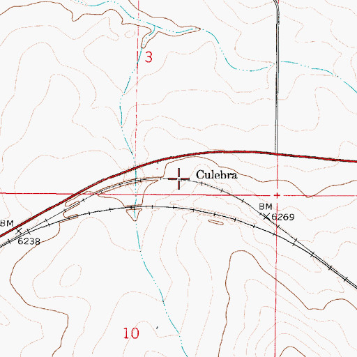 Topographic Map of Culebra, NM