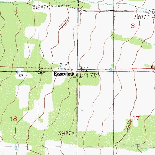 Topographic Map of Eastview School, NM