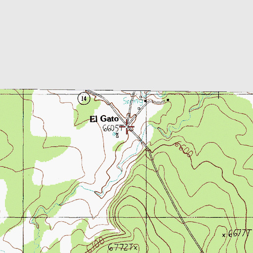 Topographic Map of El Gato, NM