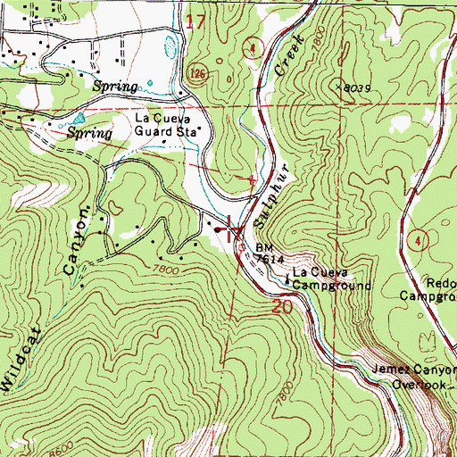 Topographic Map of Sulphur Creek, NM