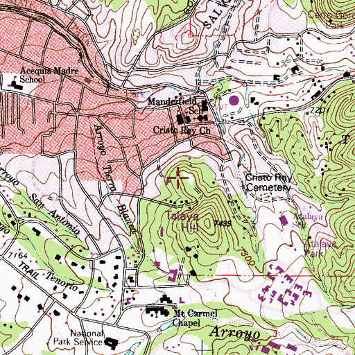 Topographic Map of Talaya Hill Reservoir (historical), NM