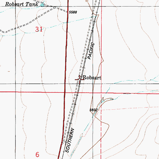 Topographic Map of Robsart, NM