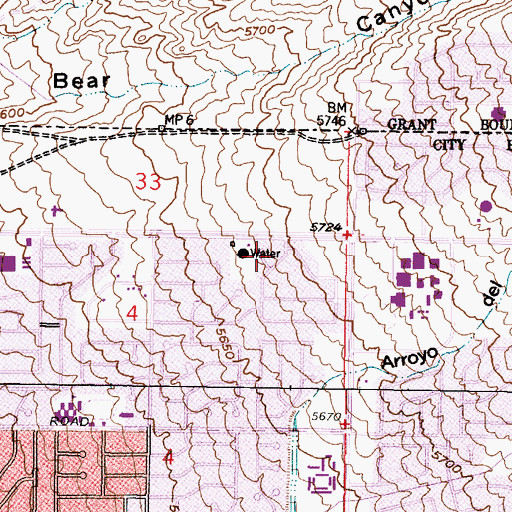 Topographic Map of Ponderosa 1 Water Well, NM