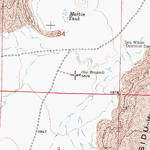Topographic Map of Hiyi Water Well, NM